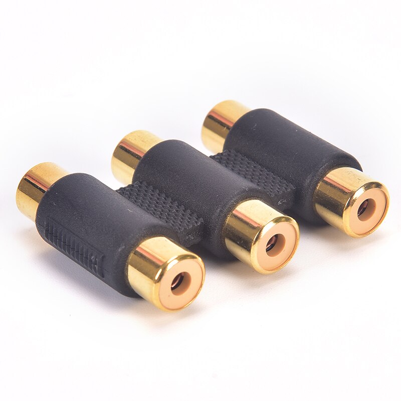 Adaptador de extensión de conector hembra, 1 unidad, 3 Rca Phono a Rca Phono
