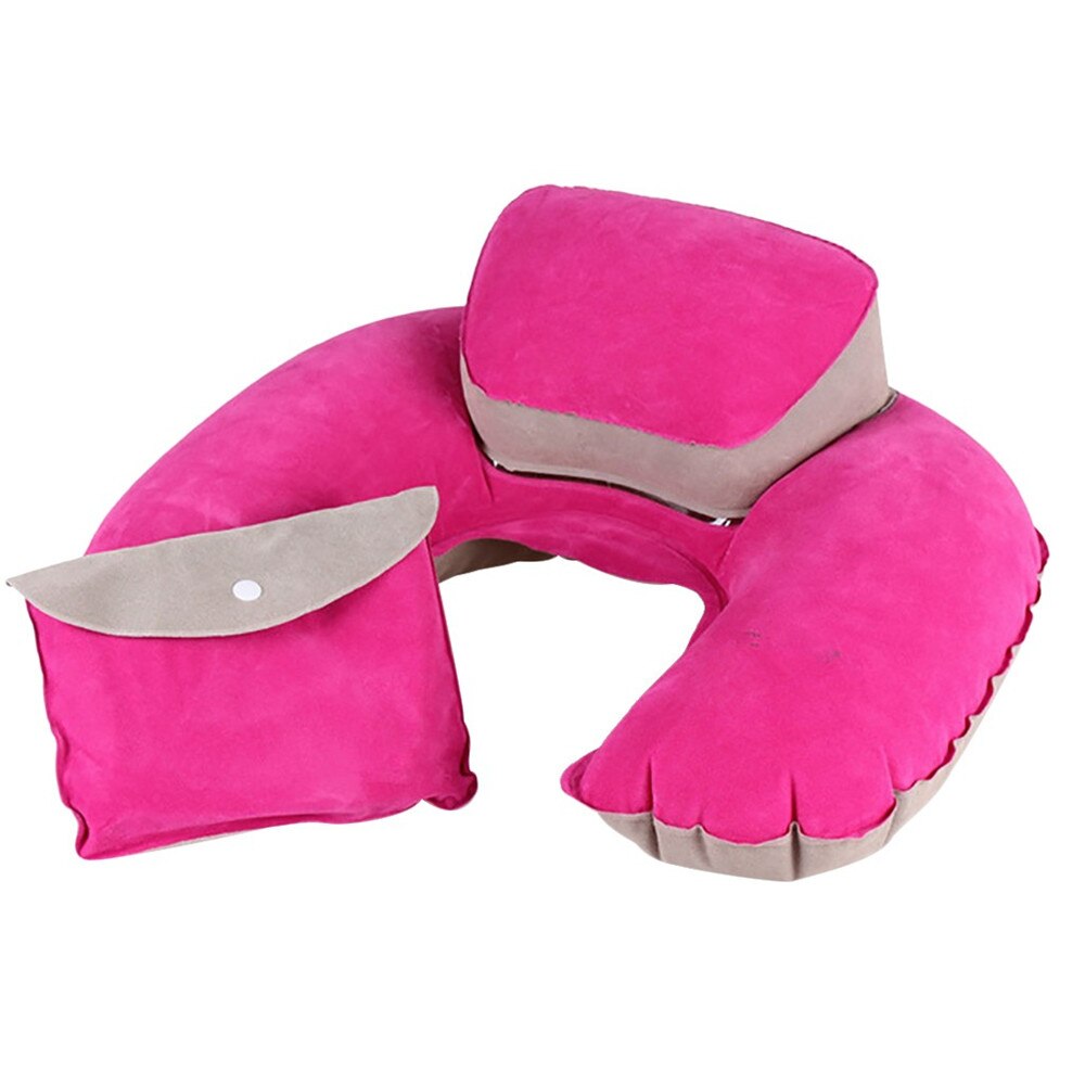 Outdoor Leisure Nekkussen Opblaasbaar Kussen, Reizen Luchtkussen Camping Atv Hoofdsteun Ondersteuning, Blauw, Groen, grijs, Roze W