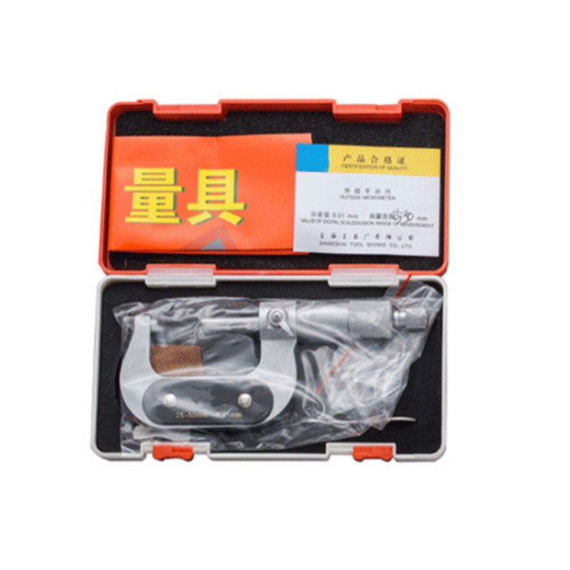 Original 0-25mm 0.01mm Outside Micrometer Micrometro Carbide Gauge Meter Micrometer Caliper Measuring Tools