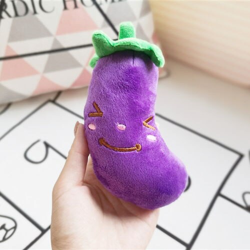 PT016 Cartoon Chew Play Pet Squeaky Puppy Chew Squeaker Quack Sound Doll Toy Simulation Donut Pet Supplies Dog Toys: PT014-purple