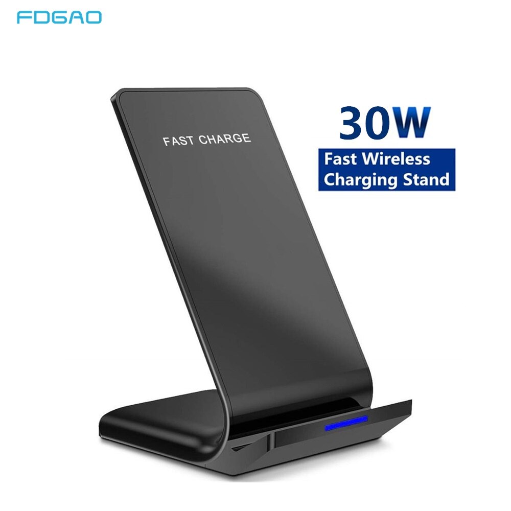 FDGAO 30W Qi Wireless Charger Stand for iPhone 12 11 X XS Max XR Samsung S21 S20 S10 Galaxy Note 20 10 Quick Charge Phone Holder