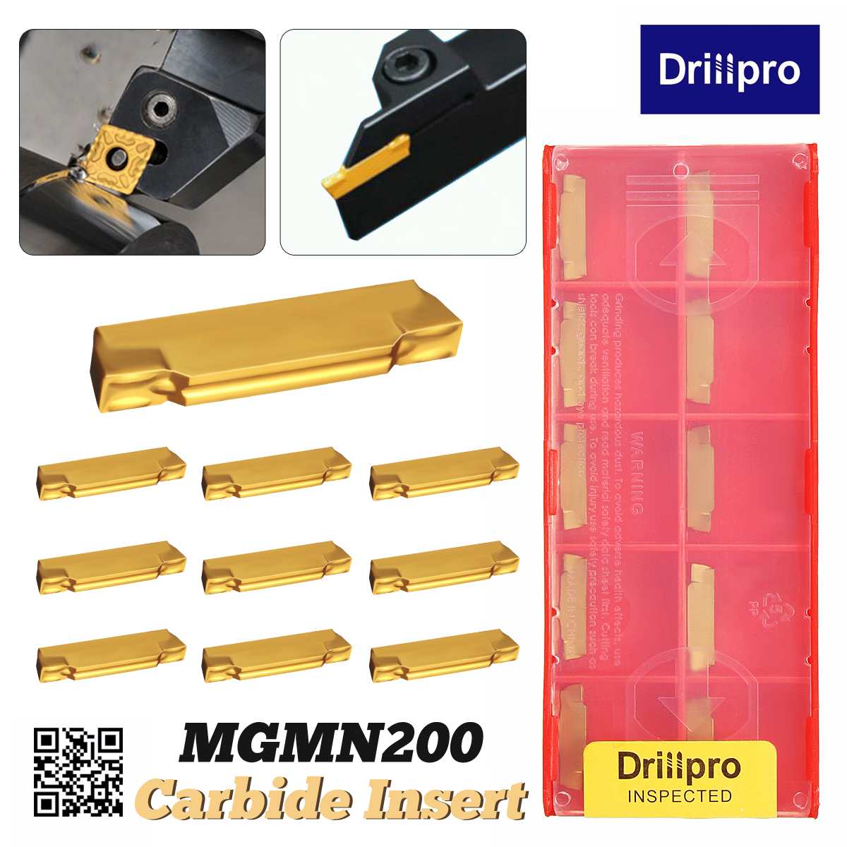 10 Uds MGMN200-G 2mm insertos de carburo para MGEHR/MGIVR herramienta de corte de ranurado herramienta de torneado 16mm x 3mm x 2mm