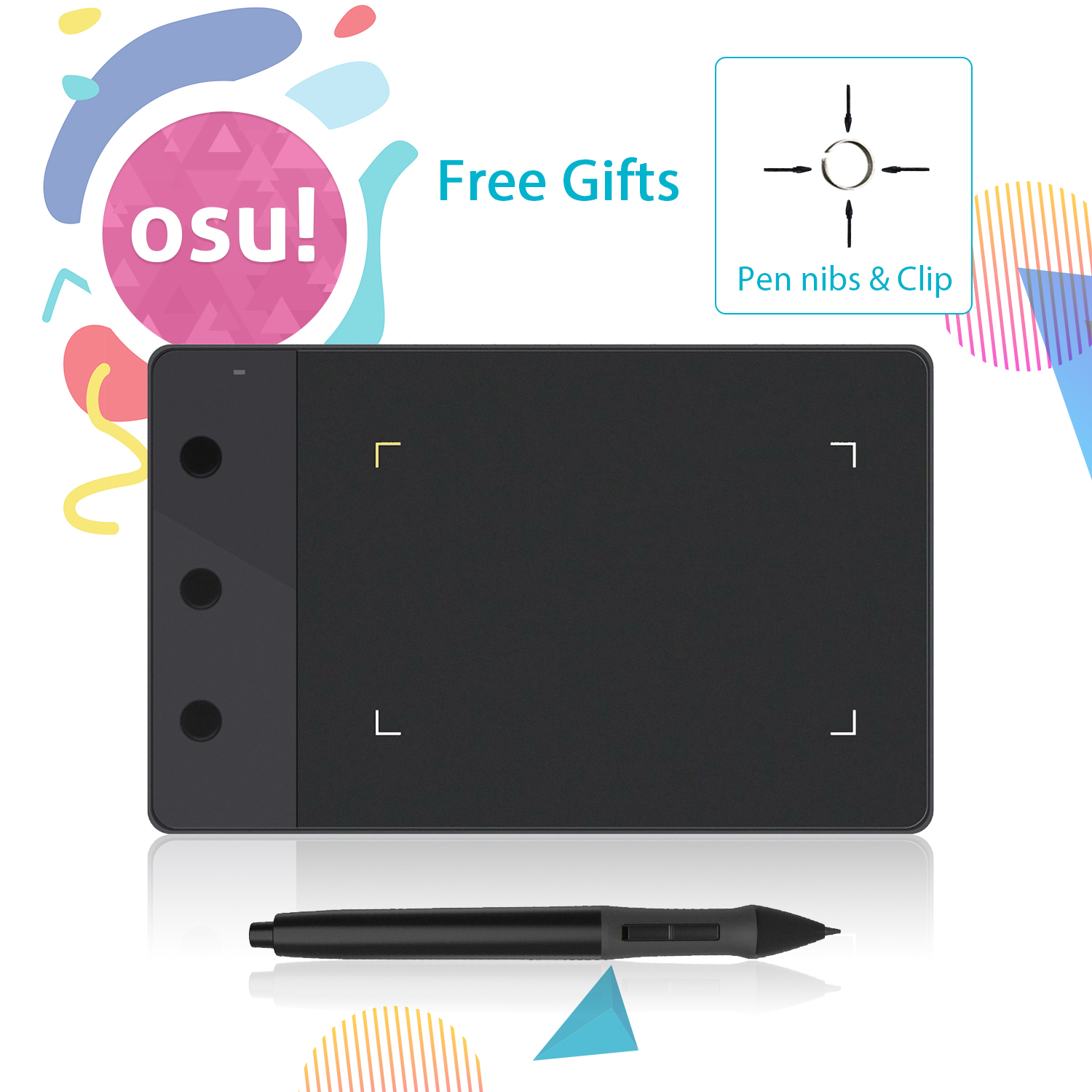 Huion Grafik Zeichen tablett 4 Zoll Signatur Pad P68 Digital Stift Kuli Tablette perfekt für Osu-Spiel, für freundlicher: Blau
