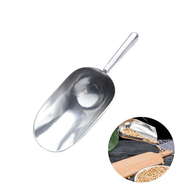 1Pc Aluminium Metal Scoop Ronde Bottom Ijs Scoop Voedsel Suiker Scoop Thuis Ijsblokjes Spice Candy Scoop Bar Keuken tool: M