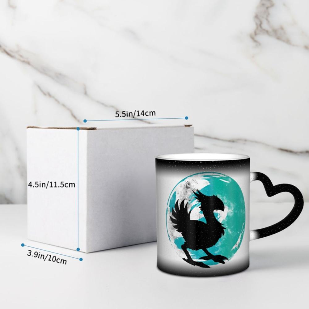Final-Fantasy's-Chocobo Silhouette Wark At The Moon coffee K mugs glass cups tazas set disposable solo holder donut double wall