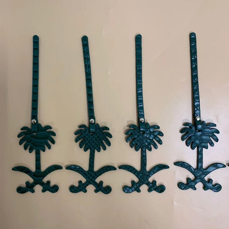 Green Ostrich Palm Tree Women BaG Accessories Python Pattern Arabic Letters Hanging Decoration For Women Bags Backpacks
