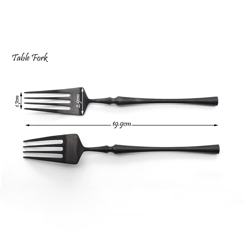 304 Stainless Steel Black Cutlery Set Western Dinner Knife Fork Spoon Set Dessert Fruit Fork Coffee Spoon Dinnerware
