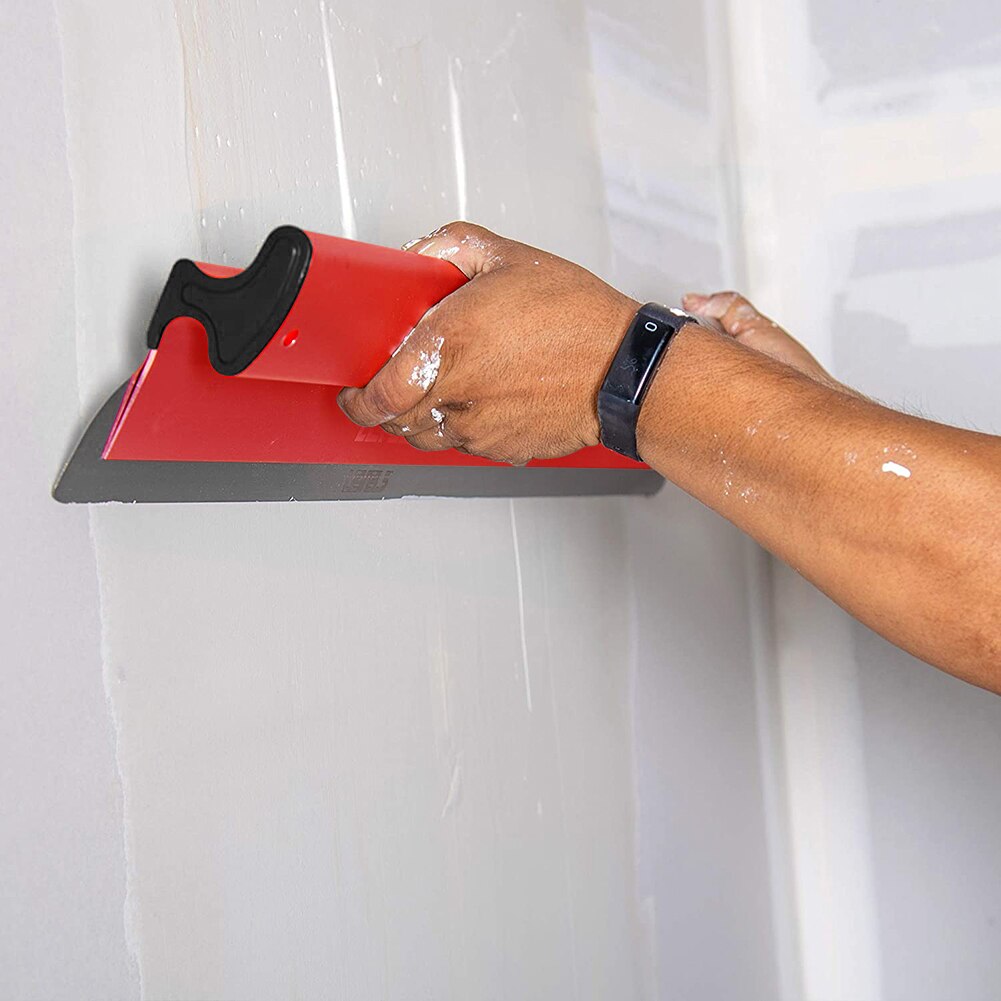 Espátula de plástico de acero inoxidable para acabado de paneles de yeso, espátula alisadora, portátil, Flexible, para herramientas de enyesado de pared
