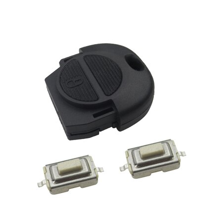 OkeyTech Replacement Remote Key Cover Case FOB 2 Buttons With 2PCS Switches &amp; Battery For Nissan Micra Almera Primera X-Trail: Case Switch