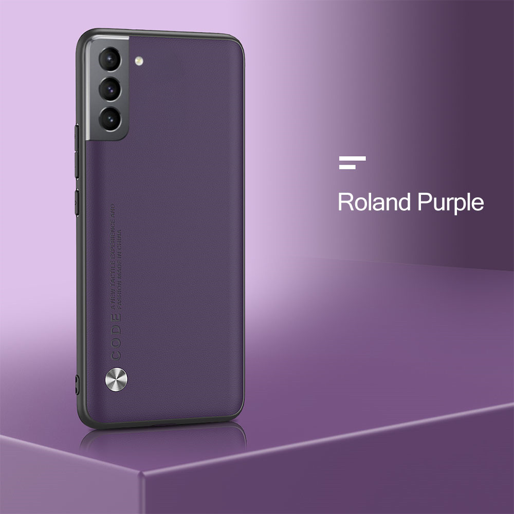 Samsun S21 Fe Case Plain Skin Lederen Telefoon Cover Voor Samsung Galaxy S21 Fe 5G S 21 21FE S21FE siliconen Shockproof Bumper Fundas: Roland Purple 3