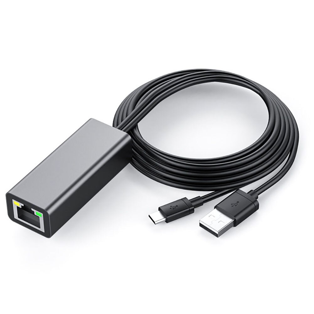 Adaptateur Ethernet 1m Micro USB2.0 à RJ45 10/100 Mbps USB carte réseau adaptateur Ethernet pour Fire TV Stick: grey