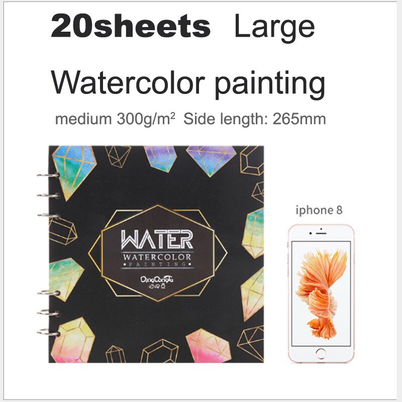 100% Katoen Professionele Aquarel Papier 300 G/ml 20 Vellen Handgeschilderde Aquarel Boek Artiest Student Alle Schets: style 1 large