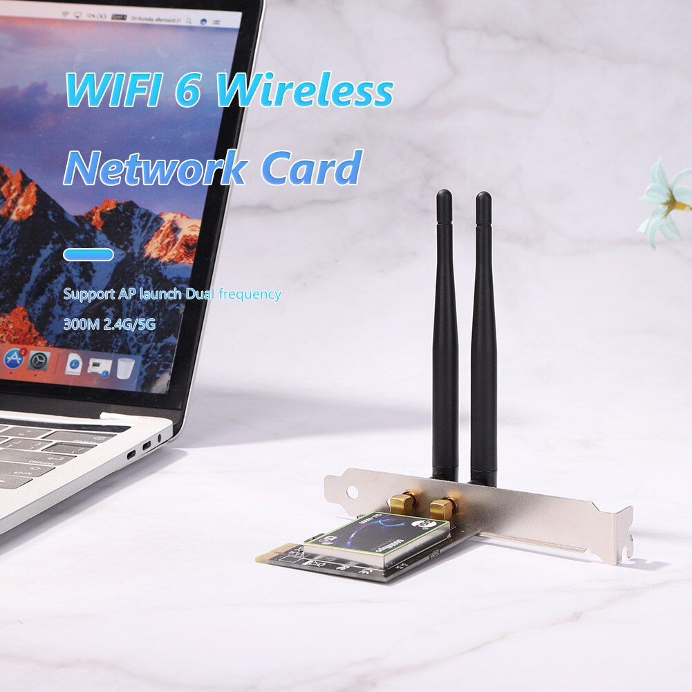 2.4G/5GHz Dual Band Gigabit PCI-E 1X Wireless Network Card Bluetooth-compatible 5.1 PCI Express WiFi Receiver Adapter for PC