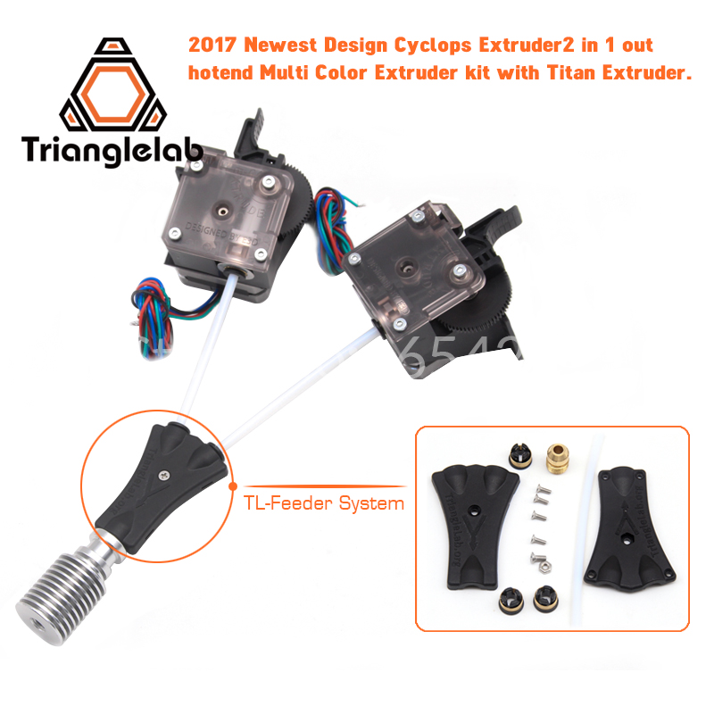 Trianglelab 3Dprinter V6 Cyclops dual head kit 2WAY in 1WAY out 2 in 1 out TL-Feederbowden prometheus System with Titan Extruder
