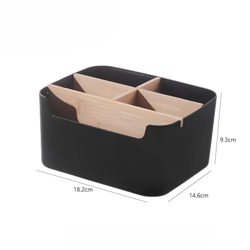 Fernbedienung Halfter Schreibtisch Lagerung Organizer Kasten Container Bambus Holz Partition Abnehmbare Lagerung Kasten Schreibtisch Büro Liefert: dunkel khaki