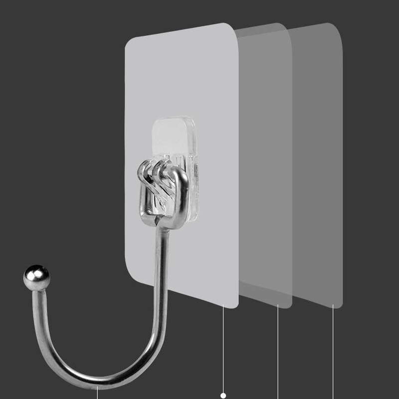 5/10/15/20/30Pcs Rvs Haak Punch-Gratis Sterke Zelfklevende Muur gemonteerd Haak Badkamer Organizer Haak Woonaccessoires