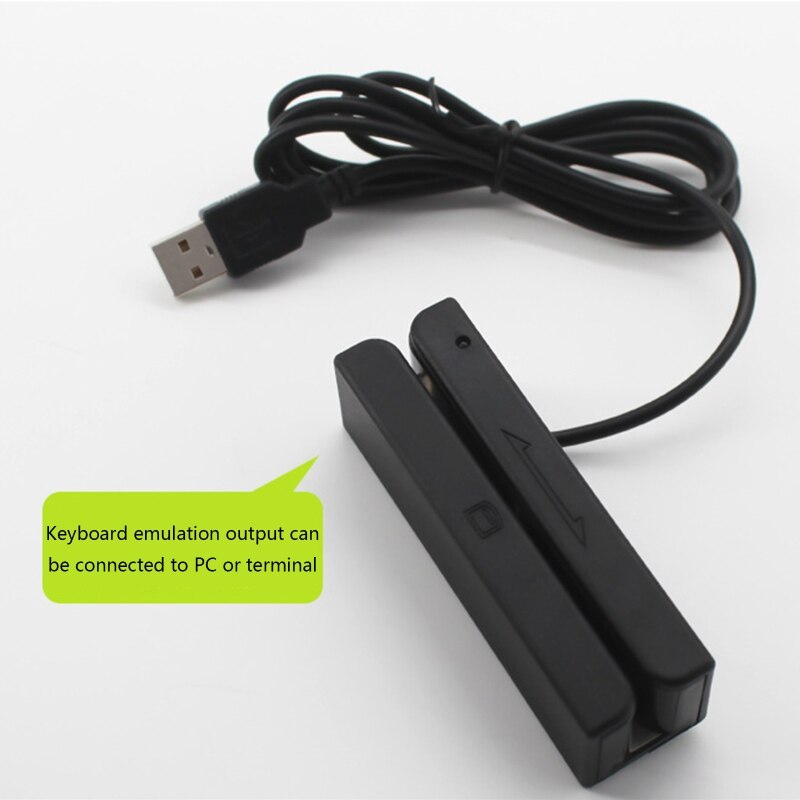 3 Tracks USB Magnetic Card Reader POS Stripe Membership Cards Scanner Bidirectional Comply with ISO or ANSL