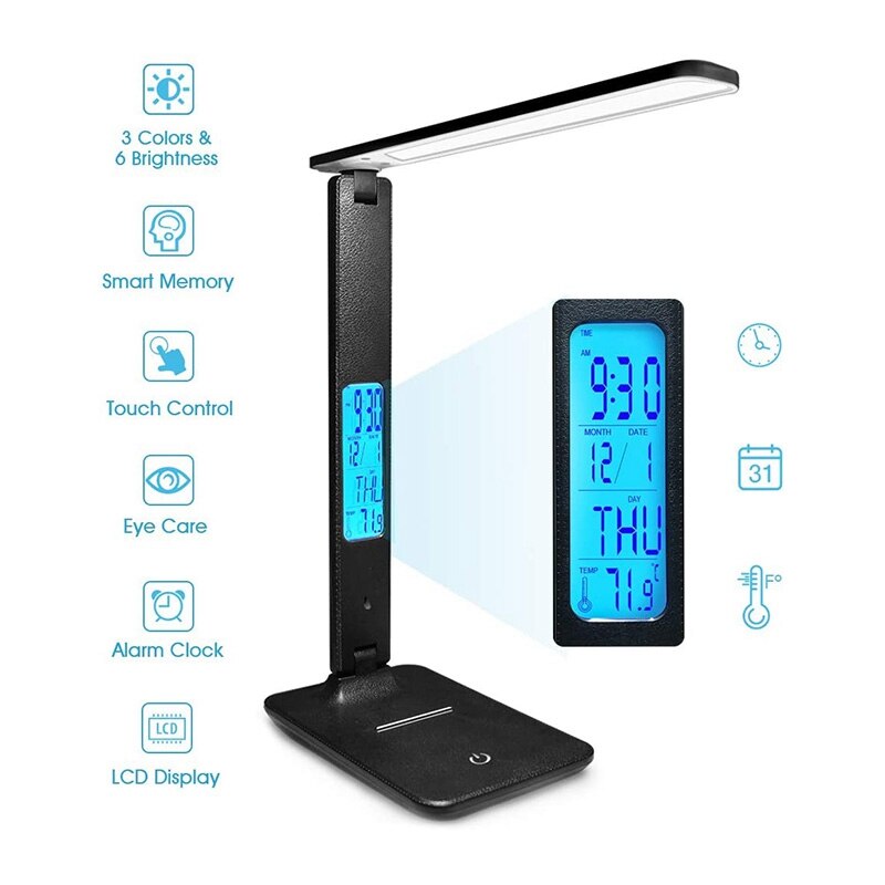 Contact Desk Lamp Wireless LED Desk Lamp with Smart Features Adjustable, Foldable Table Lamp