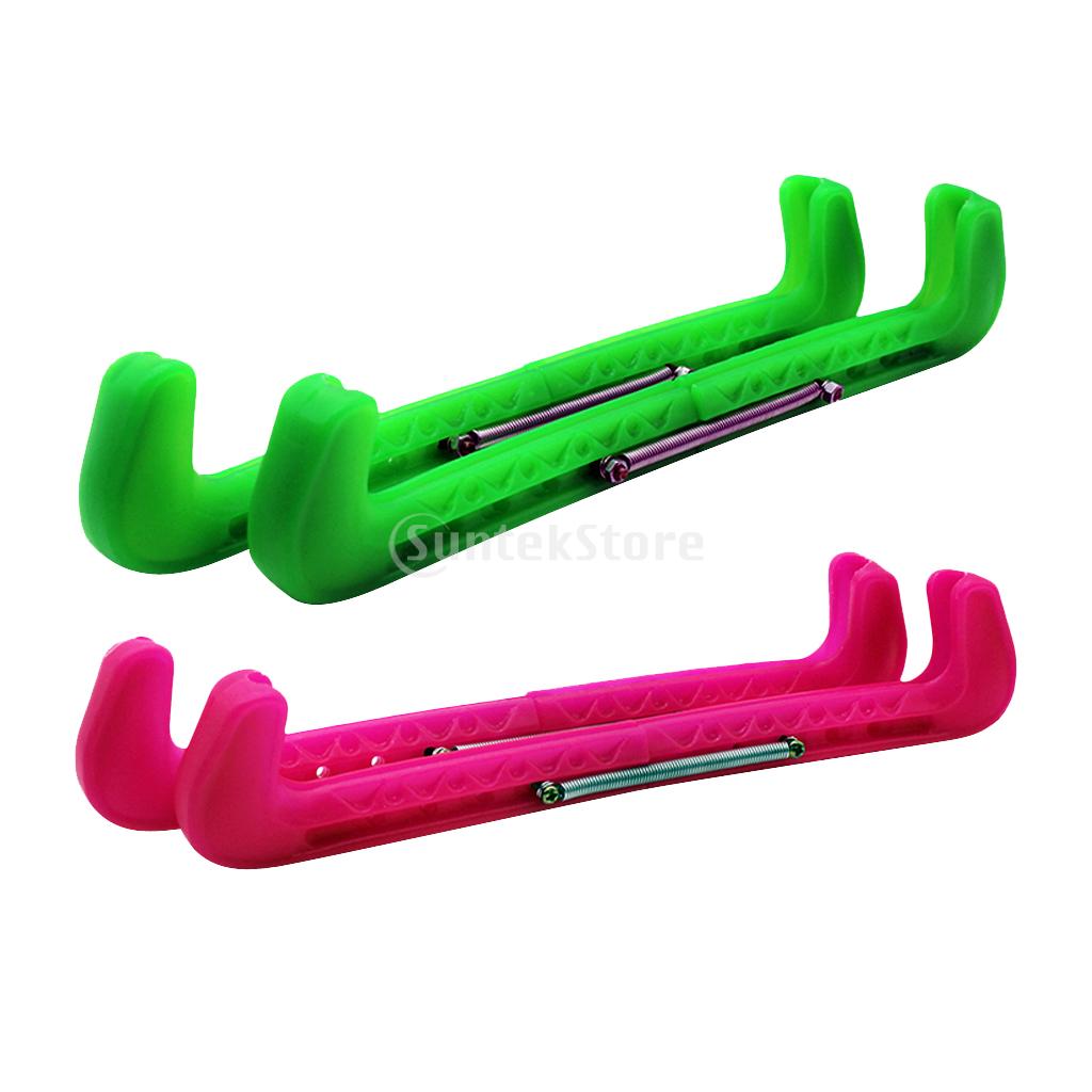 2 Pairs Plastic Ice Hockey Figure Skate Walking Blade Guard Adjustable Cover Skating Equipment