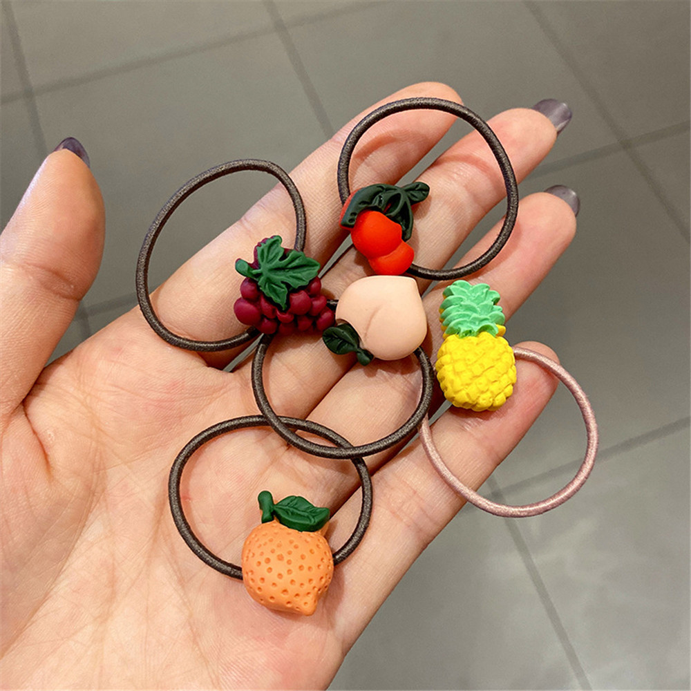 10 Pcs/Set Cute Floral Girls Rubber Bands Princess Kawaii Hair Ornament Headwear Elastic Hair Bands Headbands Hair Accessories
