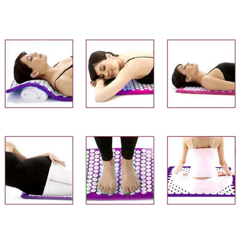 Acupressuur Massage Mat Met Kussen Voor Stress/Pijn/Tension Relief Body Relax Massage Acupressuur Mat Yoga Zitten Liegen matten Cut Pa