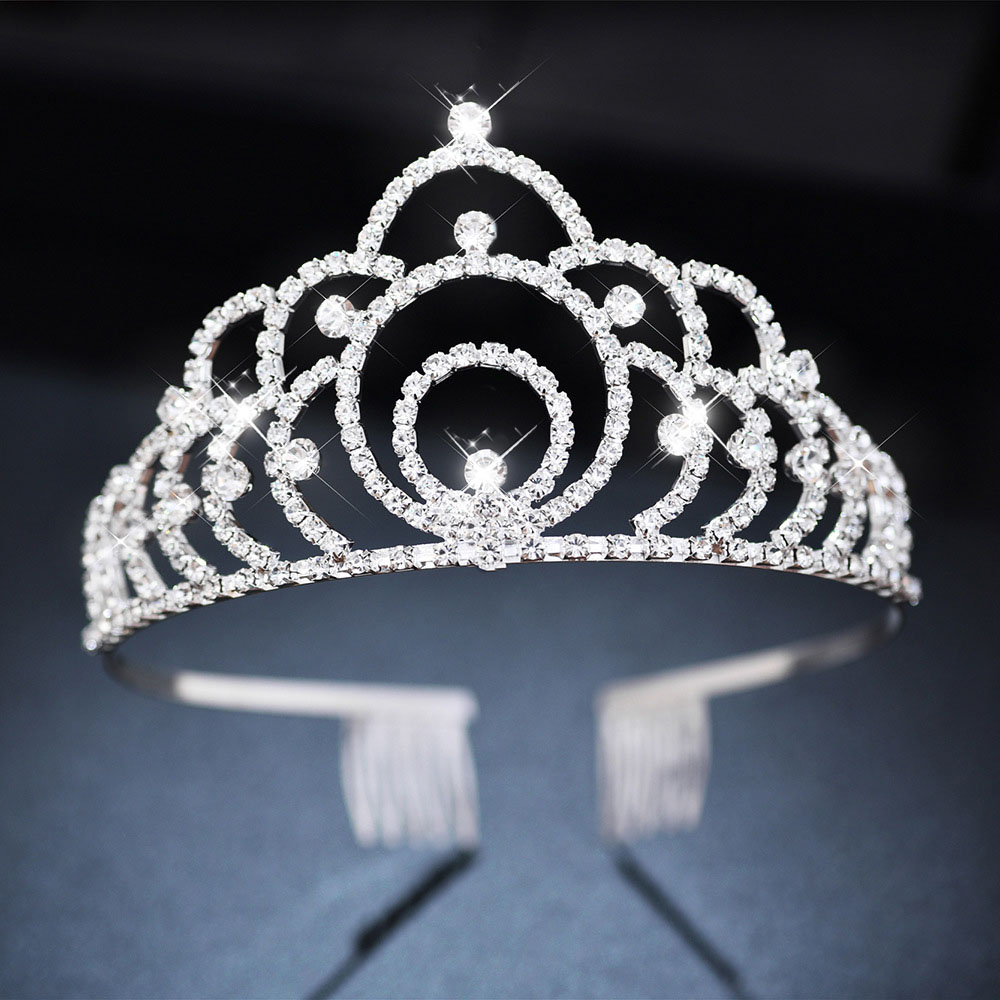 AINAMEISI Rhinestone tiary ślubne opaski do włosów akcesoria kryształowe korony dla kobiet dziewczynki kwiatowe ślubne peruki imprezowe biżuteria: 3