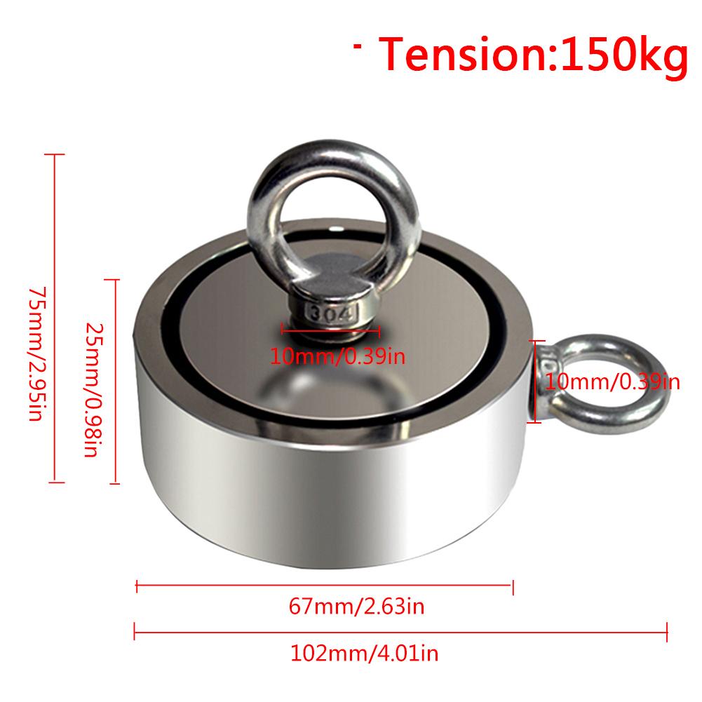 Powerful Salvage Magnet Pot Fishing Hook Magnets Deep Sea Holder Pot Magnets Hook Permanent Magnetic 80Kg 120Kg Pulling Force: C