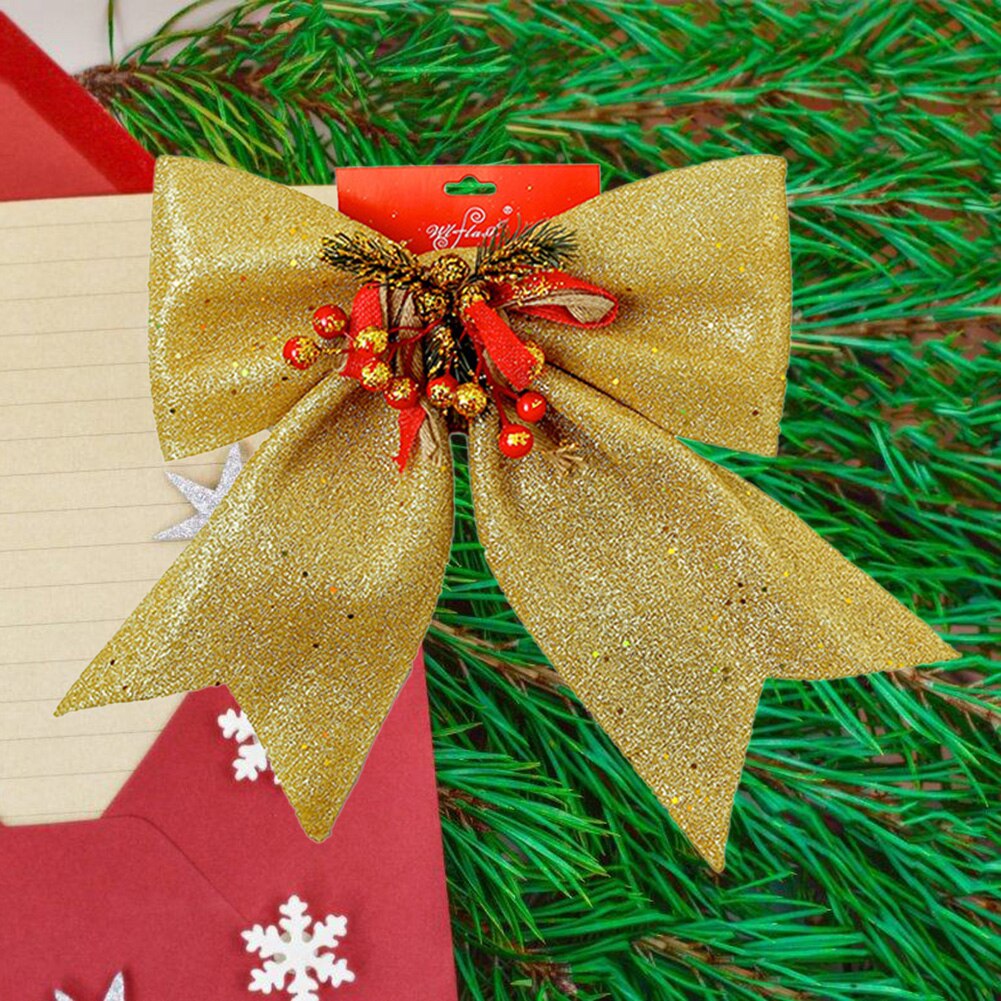 Christmas Bow Decorations Red Large Wreath Xmas Tree Embellishment Bow Tie for Wedding Festival Year Party