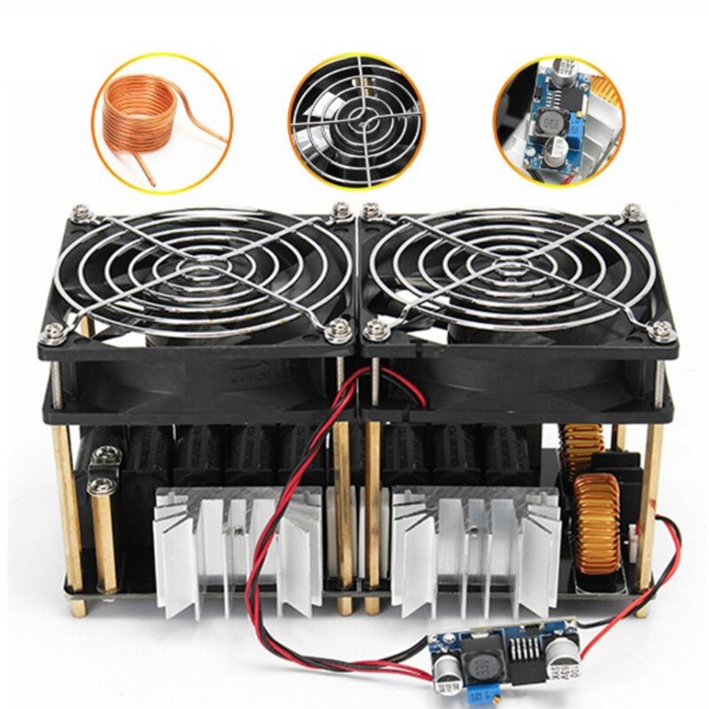 2000W 50A ZVS Induction Heating Board Heater Module Flyback Driver Heater Dissipation Coil Dual Fan with Copper Tube