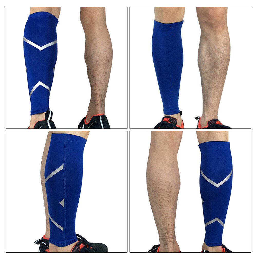 Kalf Been Mouwen Been Protector Knie Ondersteuning Voor Running Wandelen Outdoor Sport Activiteiten-Size (Blauw)