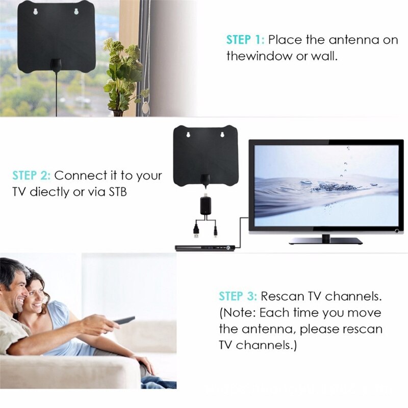 TV Antenna 25DB 4K HDTV Indoor Digital Antenna Perforated Panel with Amplifier TV Aerial