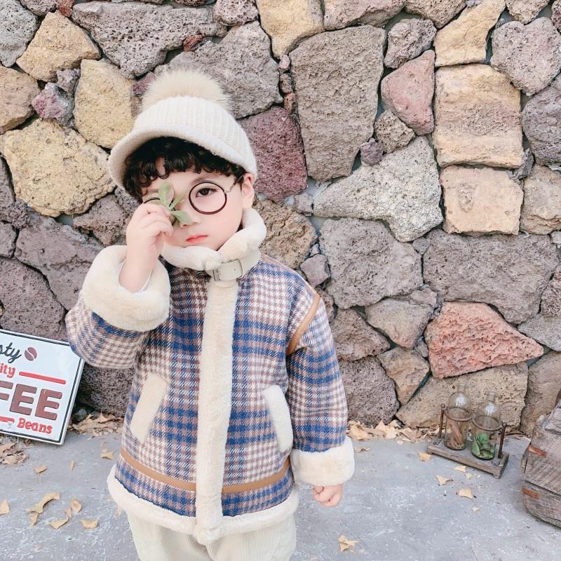 Novo menino jaquetas inverno lã espessura crianças casacos outerwear outono inverno 2021bbt0017: CÉU AZUL / 6 T