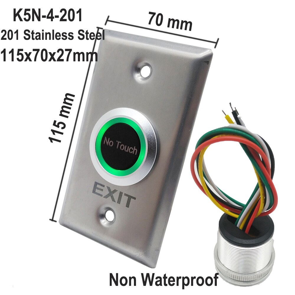 Touchless Door Access Control Release Switch IR Contactless No Touch Infrared Exit Button: K5N-4-201