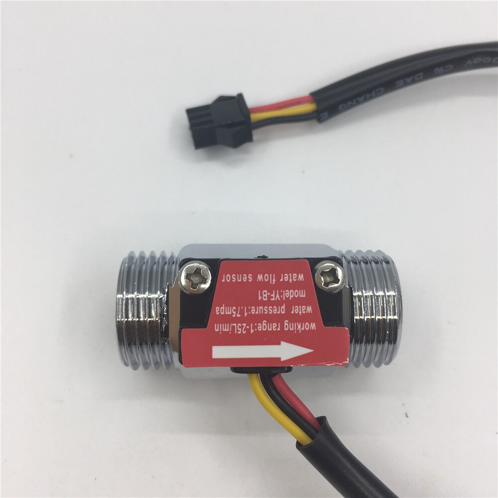 2pcs/lot aluminum alloy YF-B1 Water Flow Hall effect Pulse output NPN signal Sensor