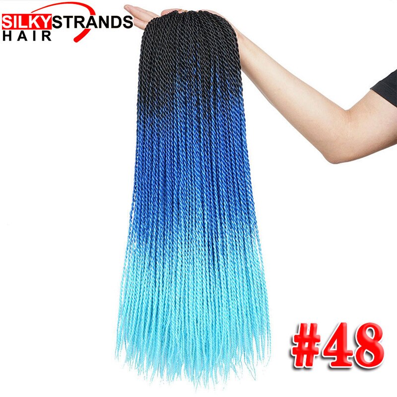 Extensiones de cabello trenzado ombré con hebras sedosas, trenzas de ganchillo sintéticas, colores grises y rubios: P4 / 27 / 6 unids/lote
