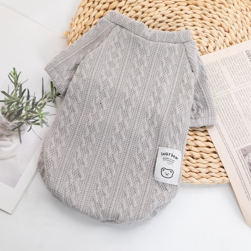 Pull ours mignon pour animal de compagnie, multicolore en option, vêtements pour chat et chien, pull doux et confortable: M / GRIS