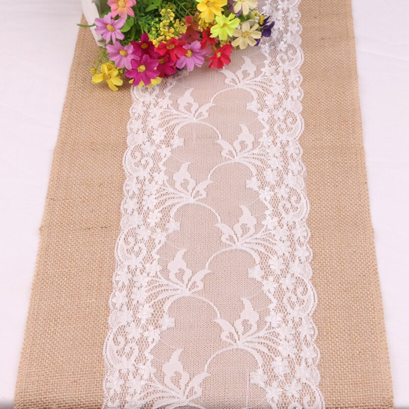 Classical White Lace Linen Table Runner Christmas Wedding Party Banquet Decoration Table Runner Home Hotel Restaurant Tablecloth