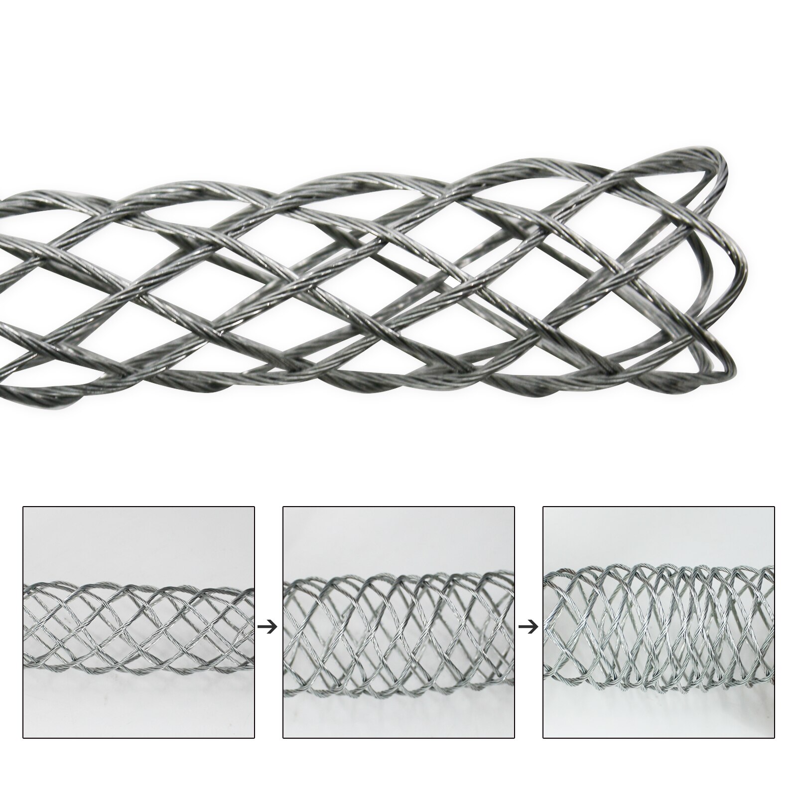 6 farbe Kabel Ziehen Socken Griffe Stahl Verzinktem Gittergewebe Abzieher Werkzeuge Zubehör Antislip Rohr Leitung Netz Abdeckung Für 4-25mm