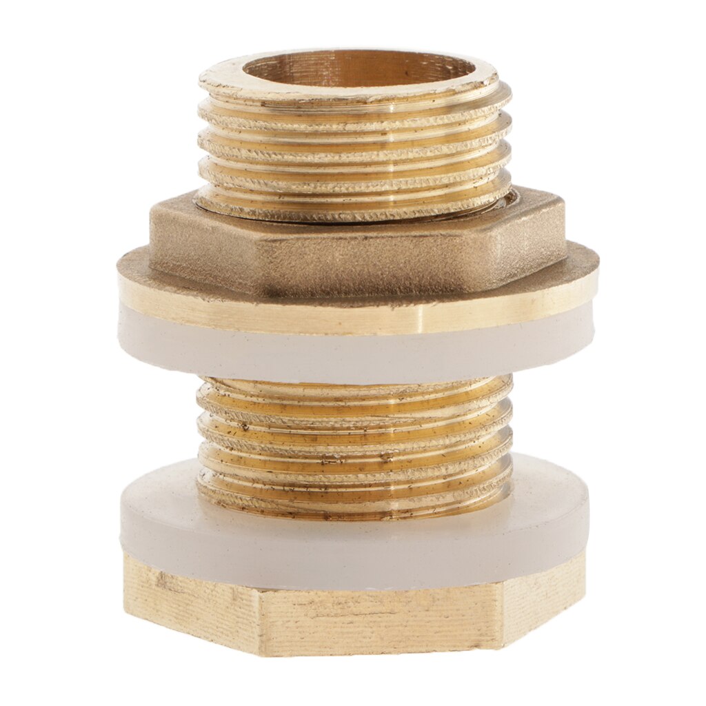 Solid Brass Water Tank Connector with Rubber Ring Leak-proof for Water Tanks: DN15 34mm