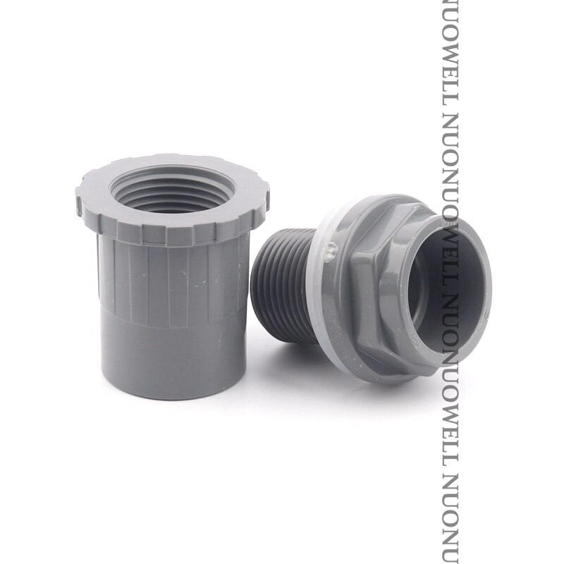 1pc I.D20~50mm Hi PVC Pipe Connectors Socket Water Tank Aquarium Inlet Outlet Joints Pipe Drainage Connector