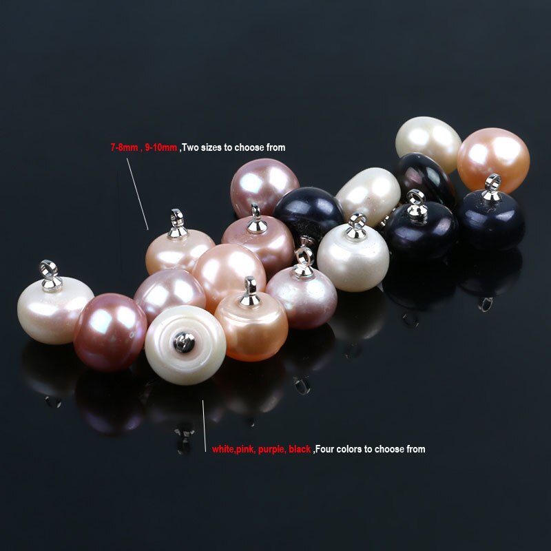 Moda Branco Pérola Natural de água doce multicolor Botão Roupas Botão de Costura Artesanato DIY Decor 7-8mm 9-10mm