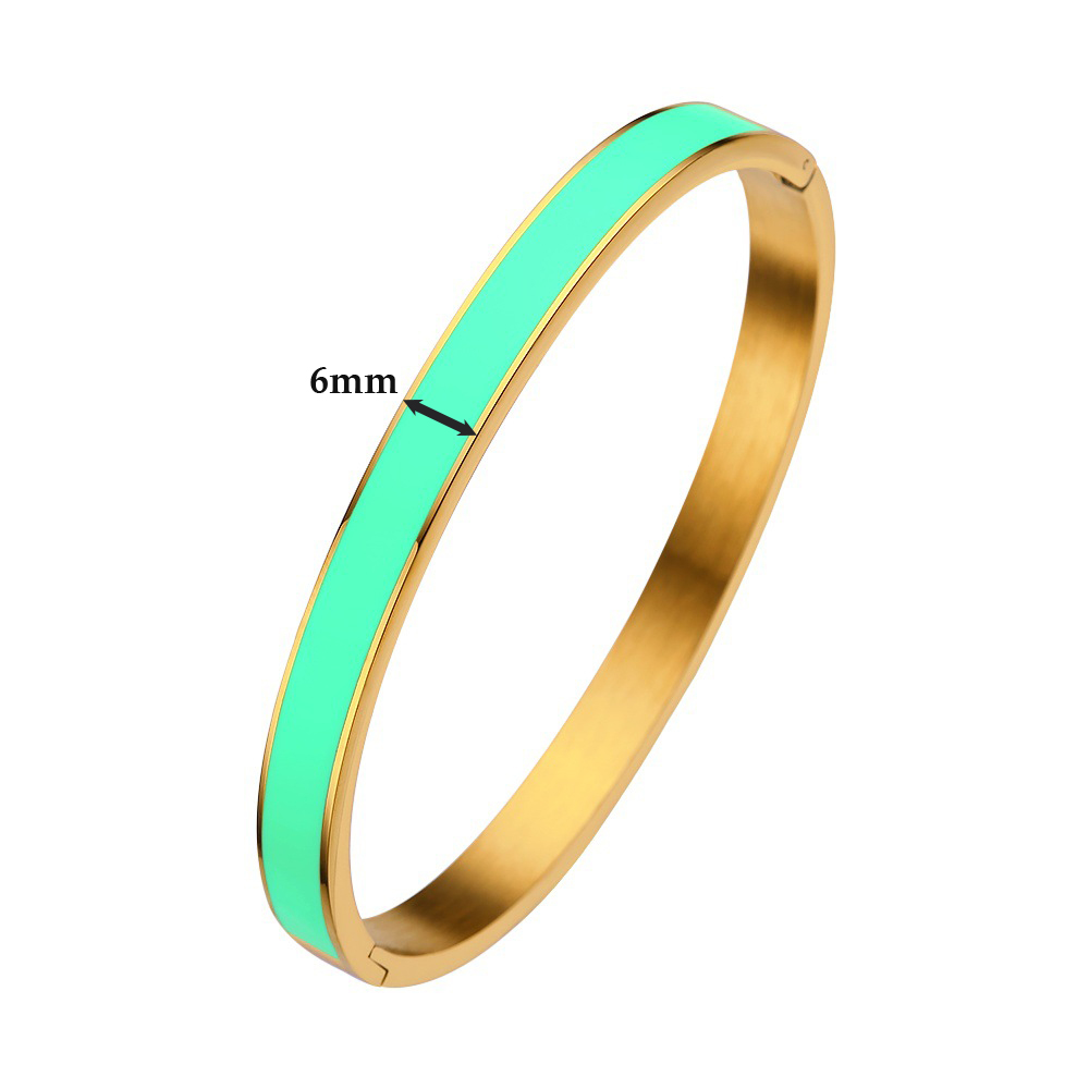G & D Luxe Kleurrijke Oranje Enamel Bangles Armbanden Voor Vrouwen Party Bangles Originele Roestvrij Stalen Sieraden: Blue White Zinc Plated
