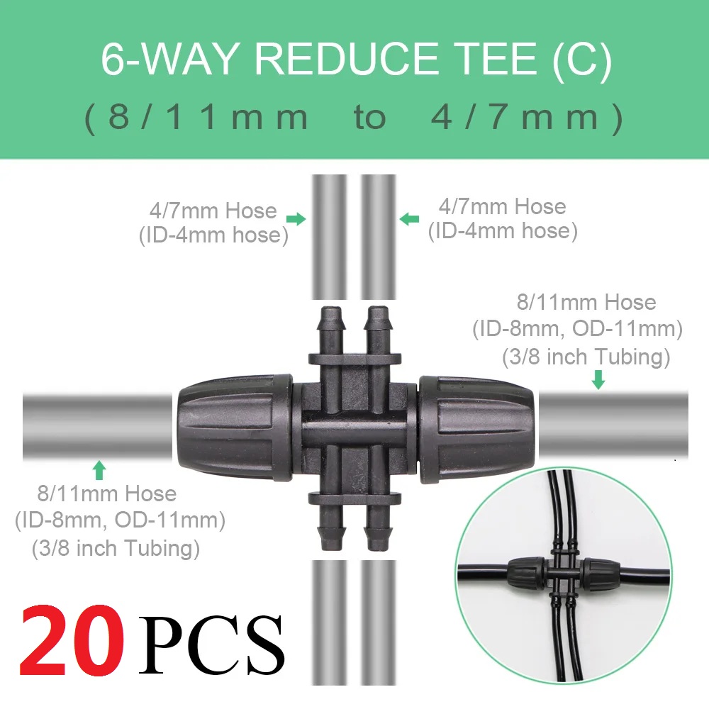 8/11 mm Wasserschlauchanschluss, Gartendusche, Schloss, Kupplungsadapter, 3/8 Zoll Bewässerungsverbindungen für Gartenschläuche: Lila