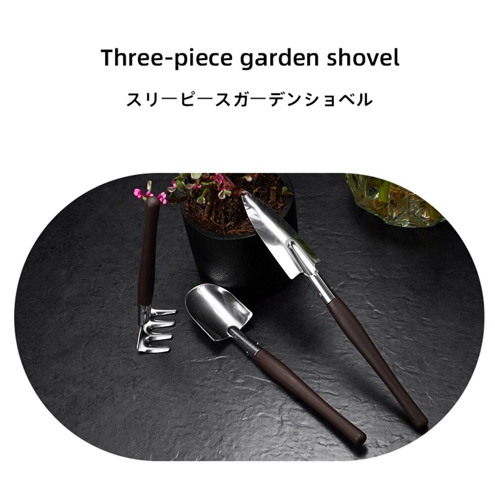 Japanese Gardening 3-Piece Mini Portable Garden Bonsai Shovel Rake Shovel Plant Transplantation Agricultural Cultivation Tool