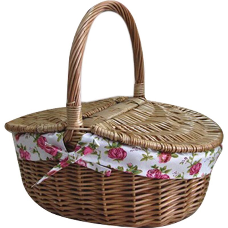 Wicker Storage Basket Wicker Picnic Blue Dirty Clothes Storage Basket Wicker Picnic Basket with Lid Shopping Basket