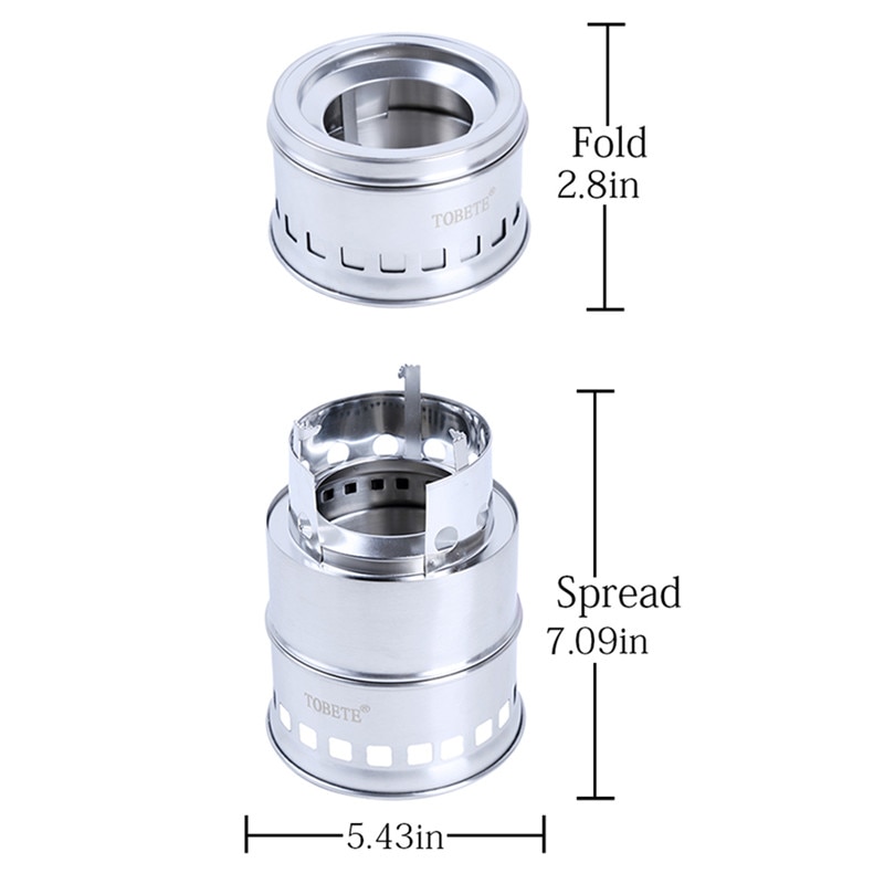 Folding Wood Gasifier Stainless Steel BBQ Grills Solidified Alcohol Stove Backpacking Survival Firewood Burning Cooking System