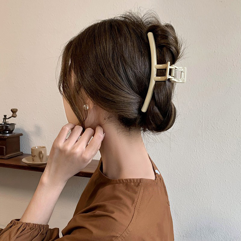 Grote Vrouwen Haarclip Trendy Acryl Haarspeld Mode Franse Elegante Haargrepen Grote Haarklauw Clips Meisjes Koreaanse Haaraccessoires