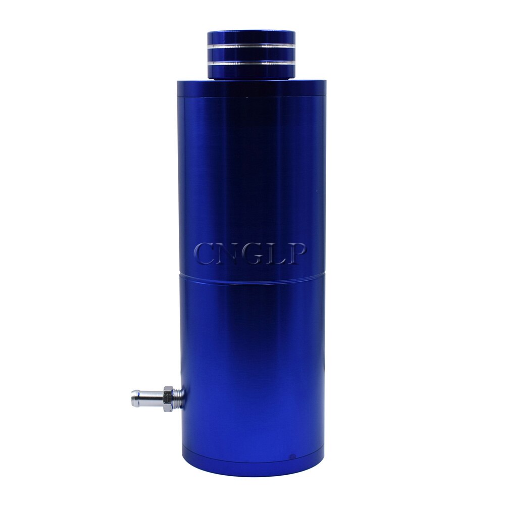 800ML Universal Racing Radiator Coolant Overflow Billet Aluminum Oil Catch Tank Round Oil Catch Can Reservoir: Blue