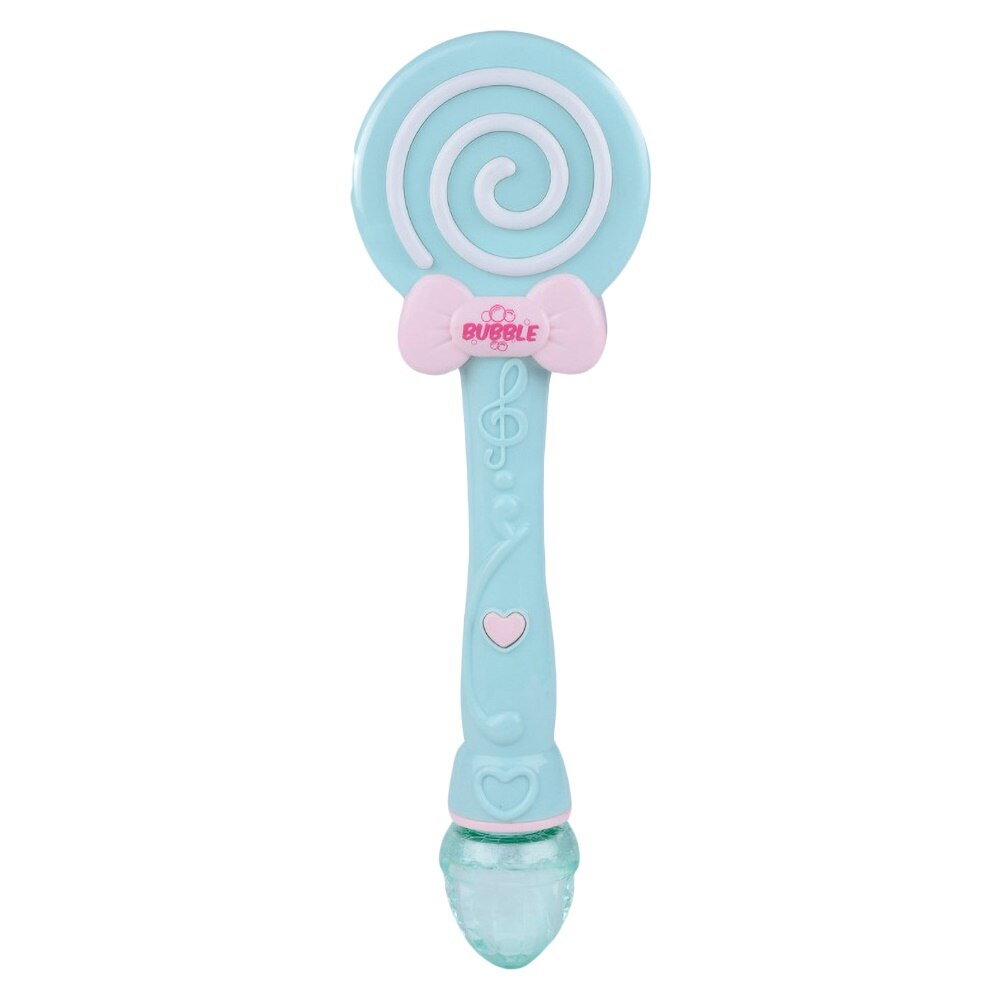 Kids Meisjes Handvat Cartoon Lolly Vorm Licht Muziek Elektrische Water Bubble Blower Machine Party Home Garden Speelgoed: Blauw