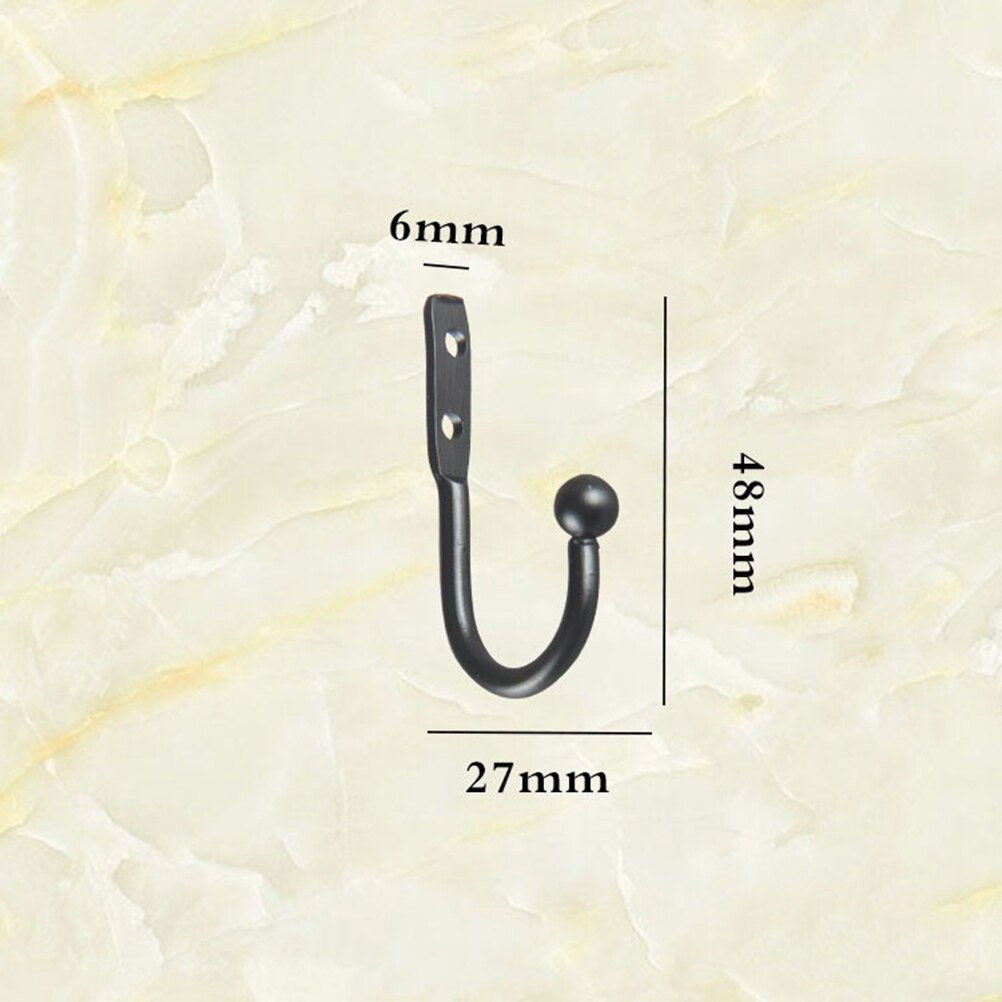 Mini gancho de 12 Uds., ganchos de pared de tamaño pequeño, colgador decorativo de puerta, colgadores de pared de aleación de Metal, ganchos negros (4 ganchos y 8 tornillos)